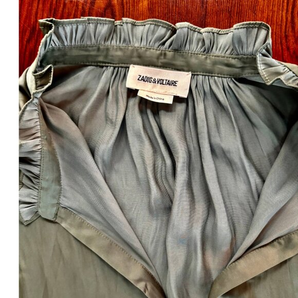 Zadig & Voltaire Ray Satin Maxi Dress Sage Green - Parisian Glamour Size M - Picture 8 of 15